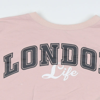 Apricot Womens Pink Cotton Pullover Sweatshirt Size 8 Pullover - London
