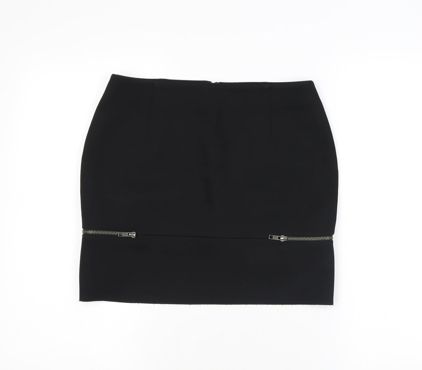 & Other Stories Womens Black Polyester A-Line Skirt Size 8 Zip
