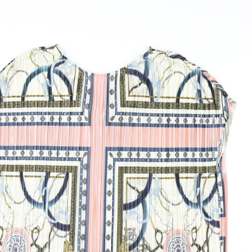 Womens UK Size 10 River Island Multicoloured Basic Blouse