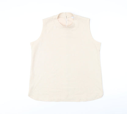 Womens UK Size 14 Label Be Beige Basic Tank