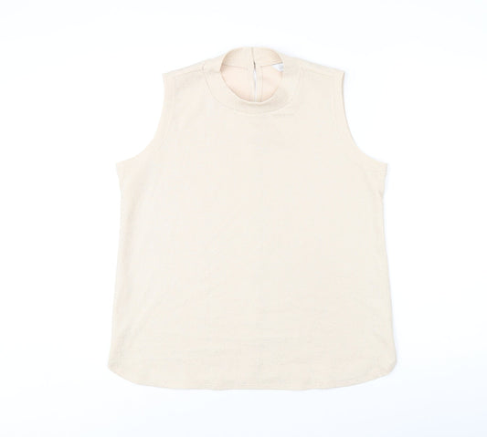 Womens UK Size 14 Label Be Beige Basic Tank