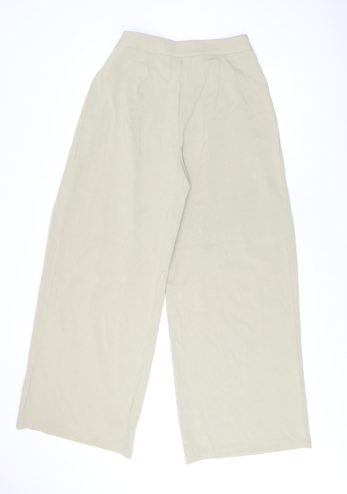 Salanta Womens Beige Polyester Trousers Size L L30 in Regular Zip