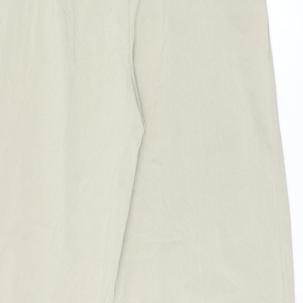 Salanta Womens Beige Polyester Trousers Size L L30 in Regular Zip