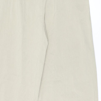 Salanta Womens Beige Polyester Trousers Size L L30 in Regular Zip