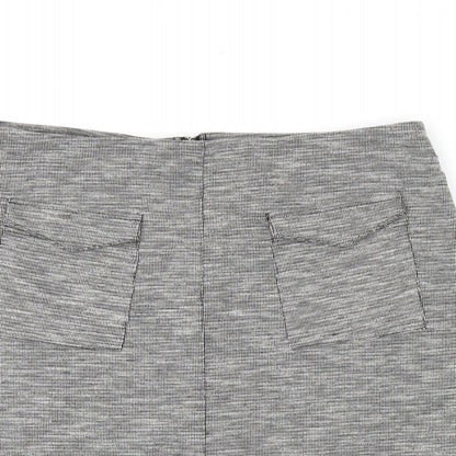 Miss Selfridge Womens Grey Polyester A-Line Skirt Size 14 Zip