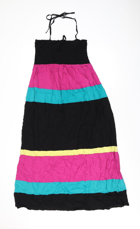 Per Una Womens Multicoloured Striped Viscose Maxi Size 14 Off the Shoulder Pullover