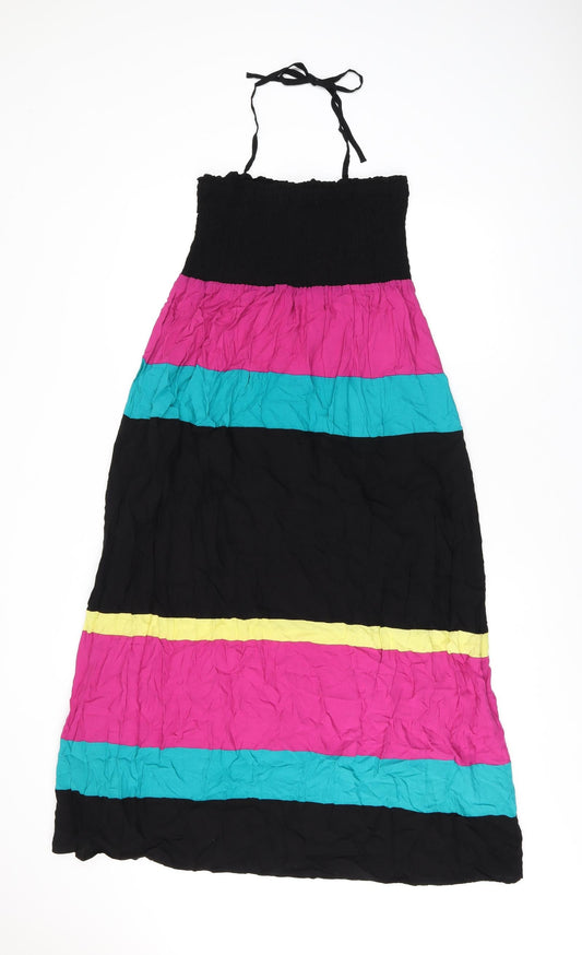 Per Una Womens Multicoloured Striped Viscose Maxi Size 14 Off the Shoulder Pullover