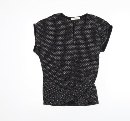 Womens UK Size S Oasis Black Basic T-Shirt