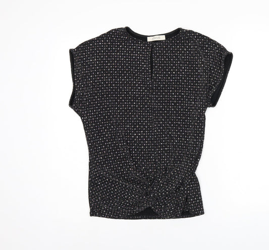Womens UK Size S Oasis Black Basic T-Shirt