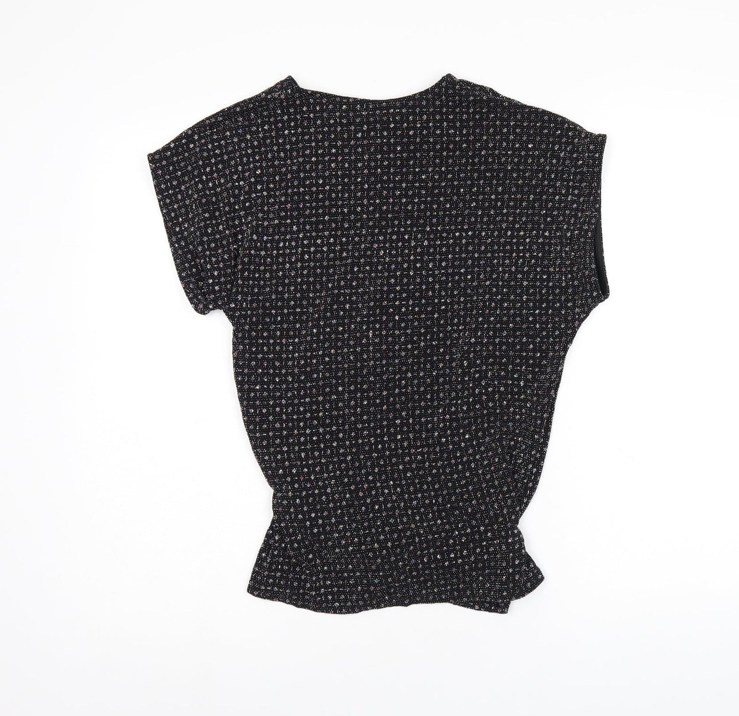 Womens UK Size S Oasis Black Basic T-Shirt
