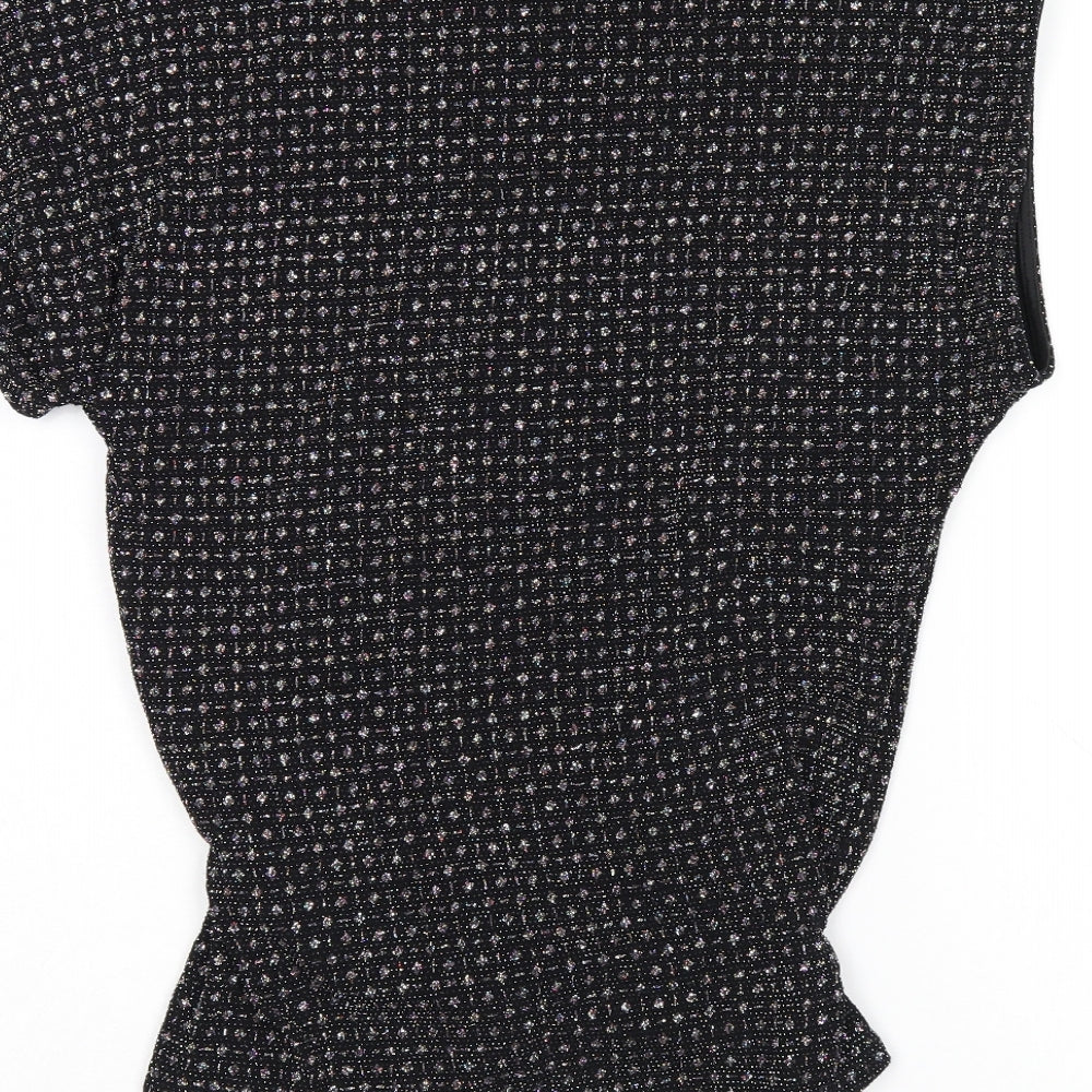 Womens UK Size S Oasis Black Basic T-Shirt