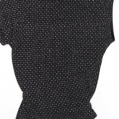 Womens UK Size S Oasis Black Basic T-Shirt