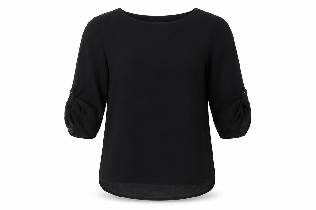 Womens UK Size M Zara Black Basic Blouse