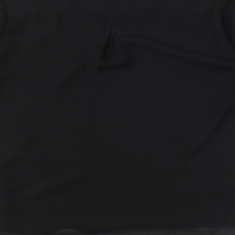 Womens UK Size M Zara Black Basic Blouse