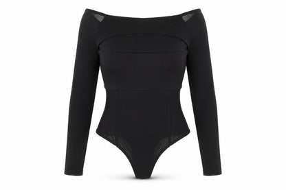 Womens UK Size 10 ASOS One-Piece Black Bodysuit