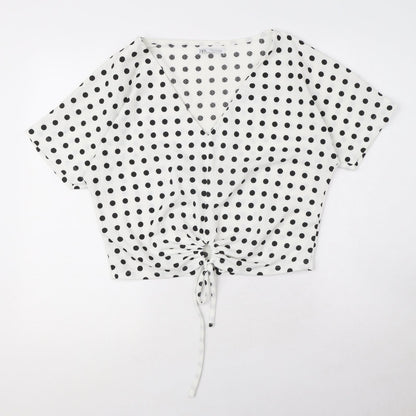 Womens UK Size S Zara White Basic Blouse