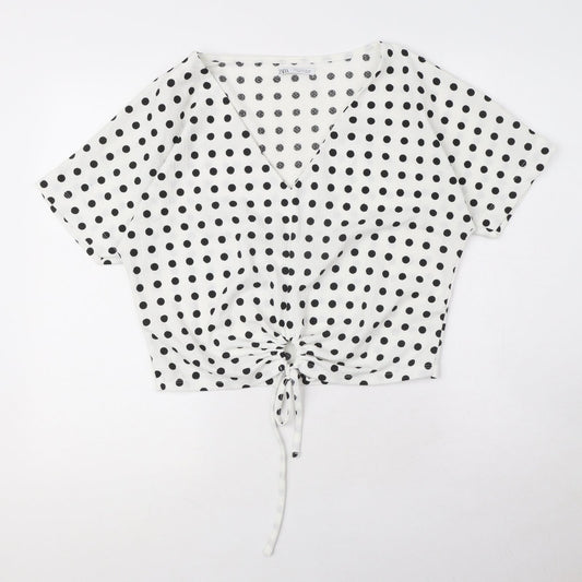 Womens UK Size S Zara White Basic Blouse