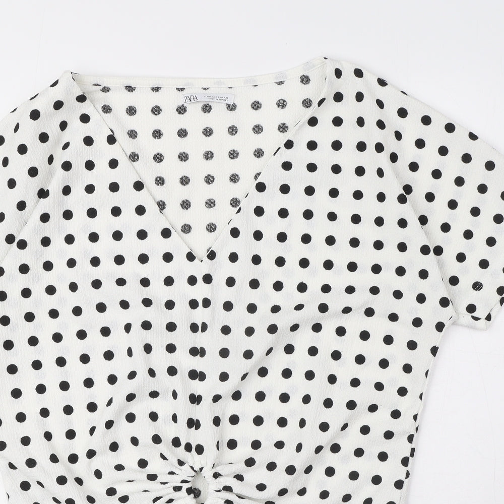 Womens UK Size S Zara White Basic Blouse