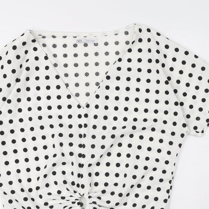 Womens UK Size S Zara White Basic Blouse