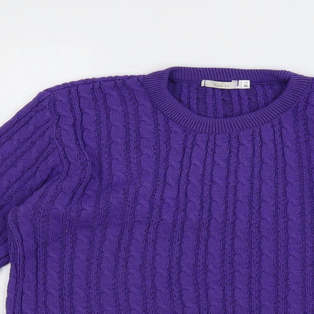 Womens UK Size M Vida Vi Purple Pullover Jumper