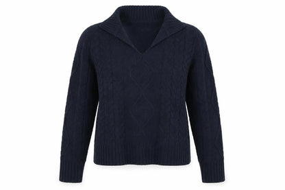 Natura Womens Blue Collared Polyester Pullover Jumper Size S