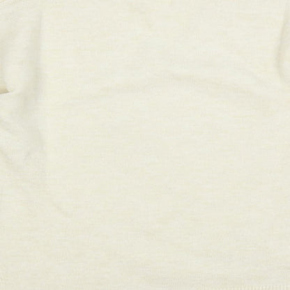 H&M Womens Ivory V-Neck Polyester Pullover Jumper Size XS