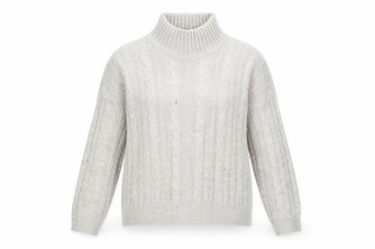 Luluna London Womens Grey Mock Neck Acrylic Pullover Jumper Size M