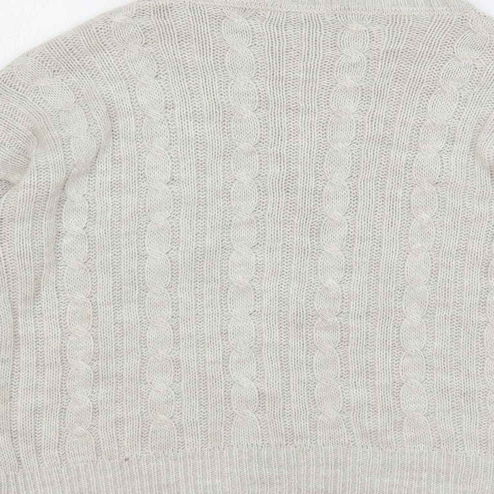 Luluna London Womens Grey Mock Neck Acrylic Pullover Jumper Size M