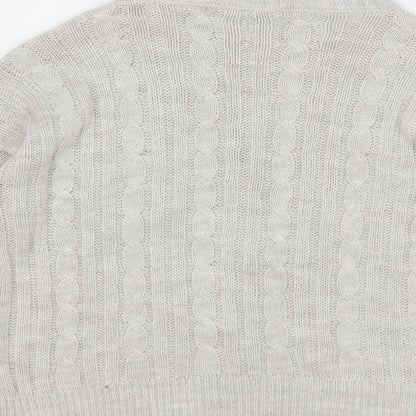 Luluna London Womens Grey Mock Neck Acrylic Pullover Jumper Size M
