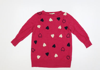 Womens UK Size XS Oasis Pink Pullover Jumper
