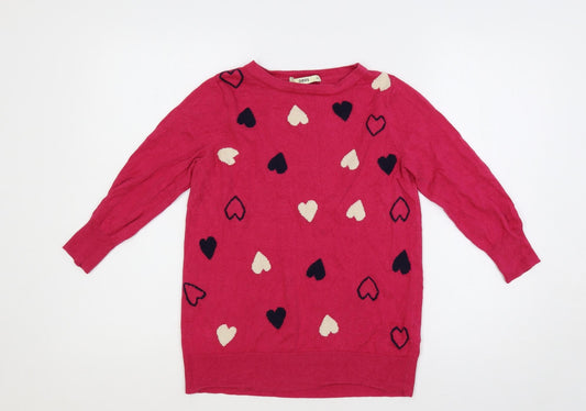 Womens UK Size XS Oasis Pink Pullover Jumper