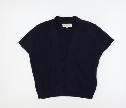 Casual Collection Womens Blue V-Neck Cotton Shrug Jumper Size 10 - Open