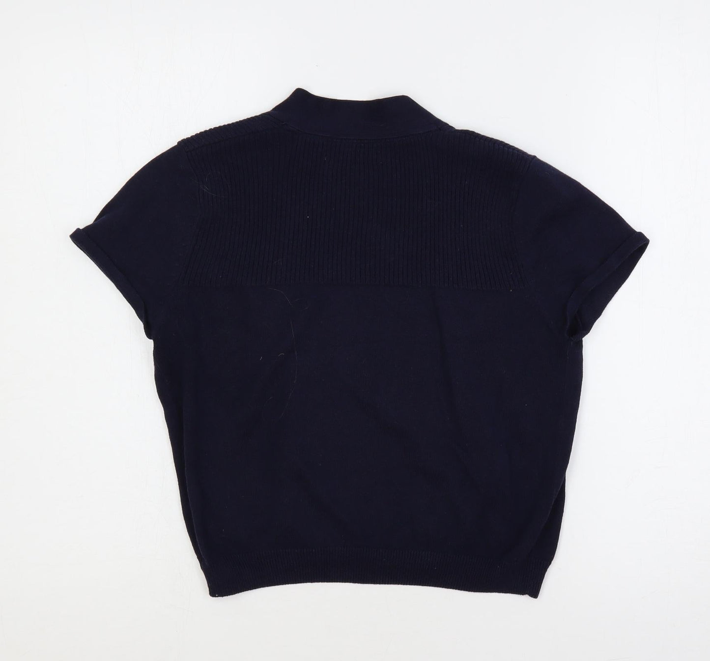 Casual Collection Womens Blue V-Neck Cotton Shrug Jumper Size 10 - Open