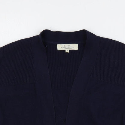 Casual Collection Womens Blue V-Neck Cotton Shrug Jumper Size 10 - Open