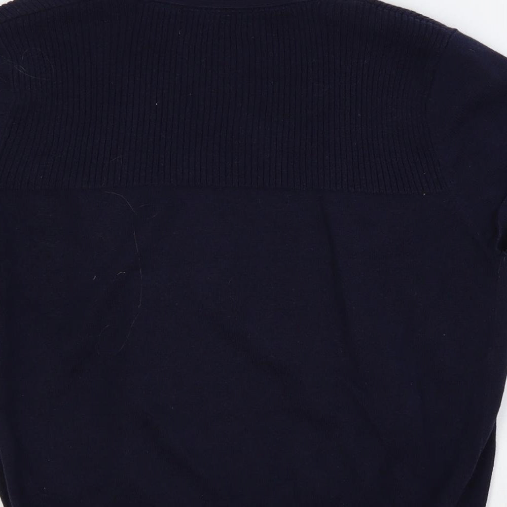 Casual Collection Womens Blue V-Neck Cotton Shrug Jumper Size 10 - Open