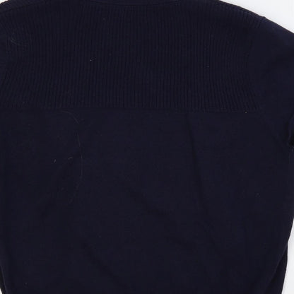 Casual Collection Womens Blue V-Neck Cotton Shrug Jumper Size 10 - Open