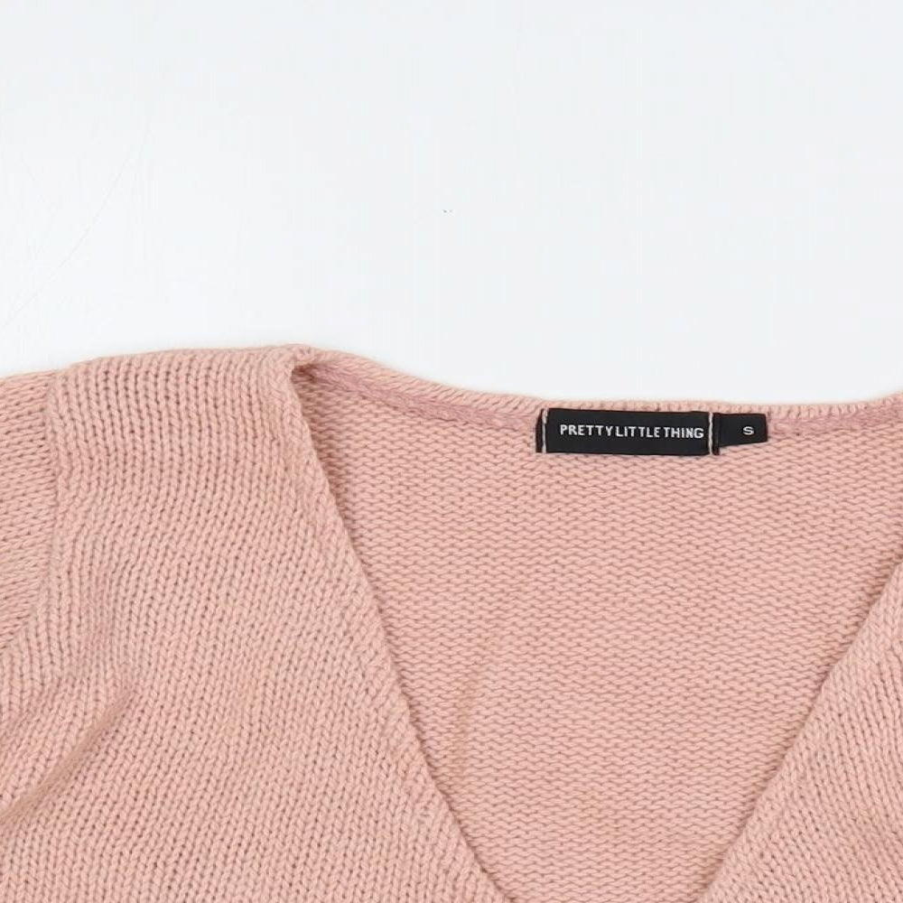 Womens UK Size S PRETTYLITTLETHING Pink Shrug Jumper