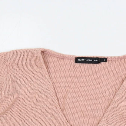 Womens UK Size S PRETTYLITTLETHING Pink Shrug Jumper