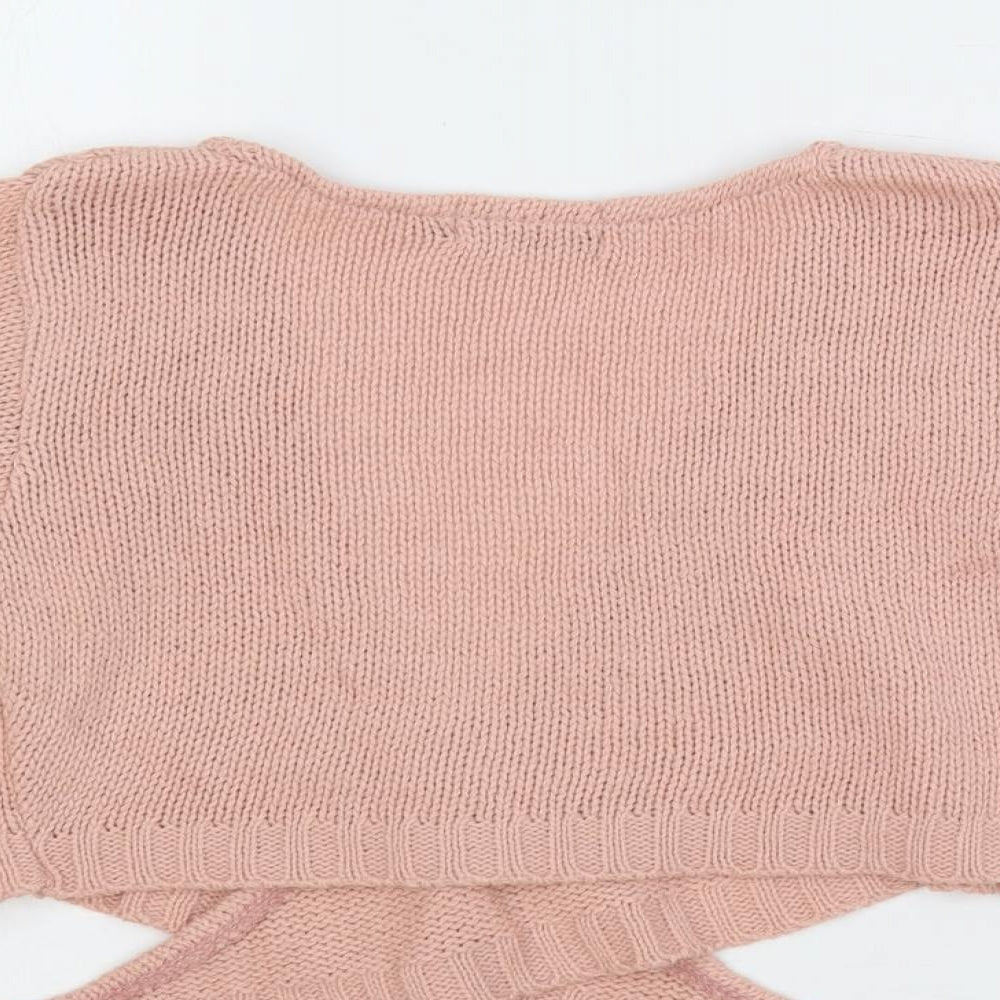 Womens UK Size S PRETTYLITTLETHING Pink Shrug Jumper