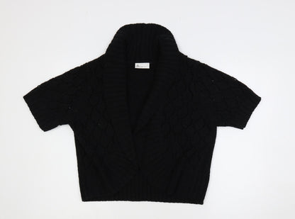 BHS Womens Black Collared Acrylic Cardigan Jumper Size 20