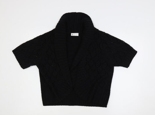 BHS Womens Black Collared Acrylic Cardigan Jumper Size 20