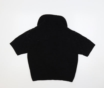 BHS Womens Black Collared Acrylic Cardigan Jumper Size 20