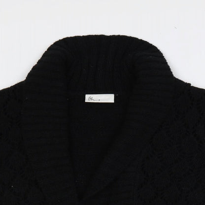 BHS Womens Black Collared Acrylic Cardigan Jumper Size 20