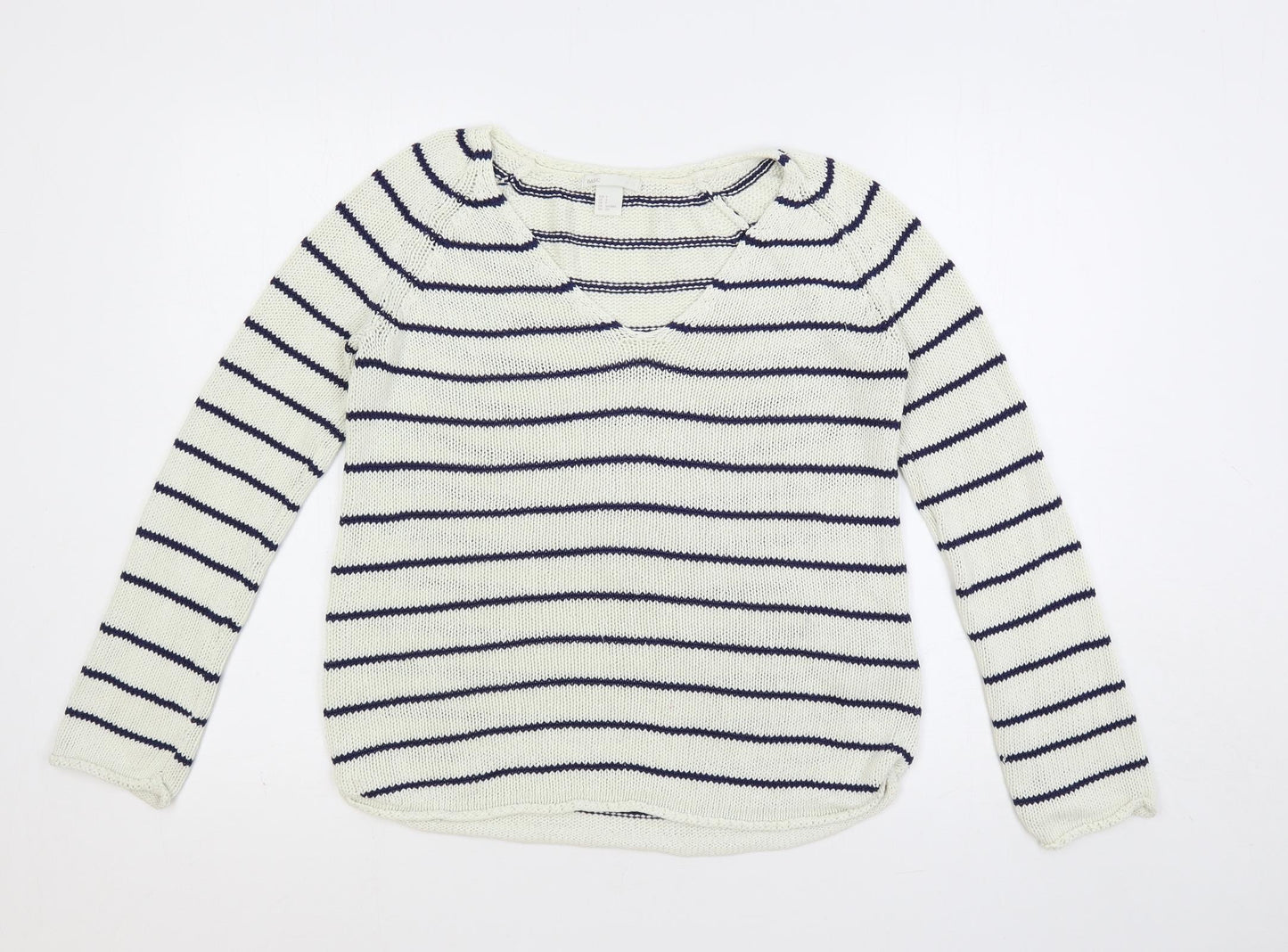 Womens UK Size S H&M White Pullover Jumper
