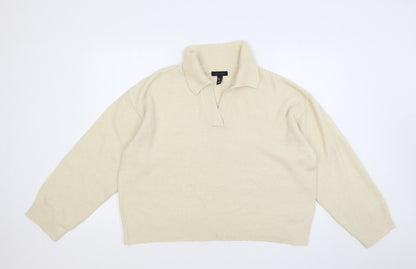 Womens UK Size L New Look Beige Pullover Jumper