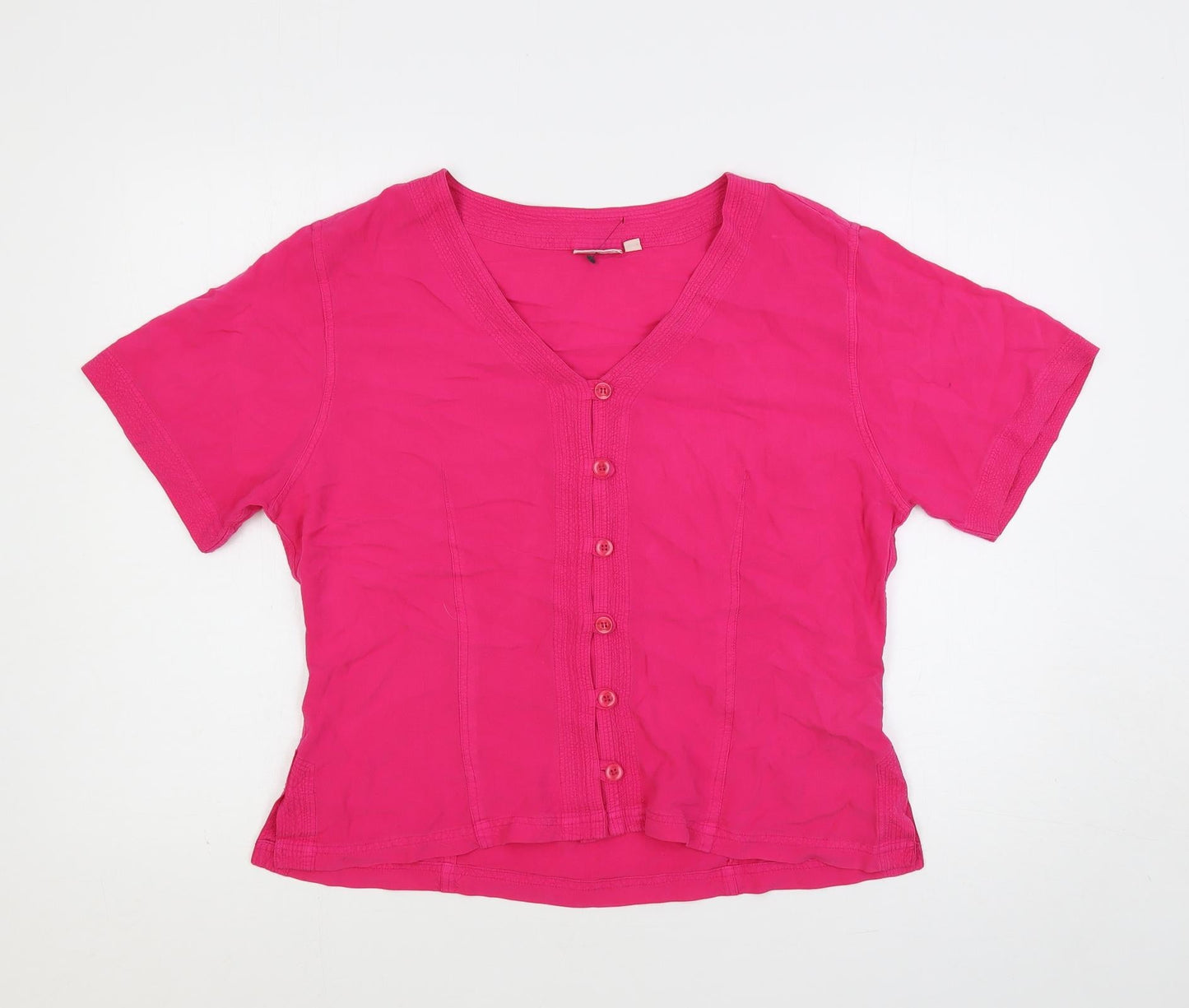 Womens UK Size 16 EAST Pink Basic Button-Up