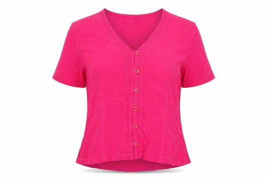 Womens UK Size 16 EAST Pink Basic Button-Up