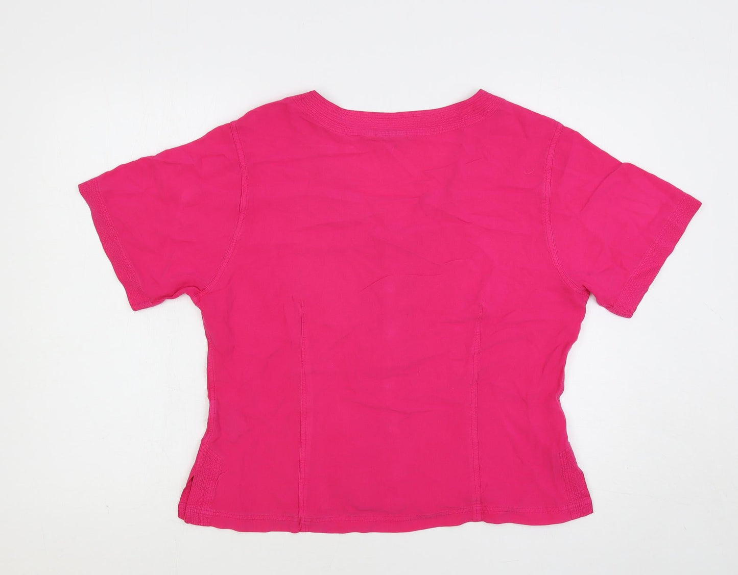 Womens UK Size 16 EAST Pink Basic Button-Up