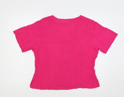 Womens UK Size 16 EAST Pink Basic Button-Up