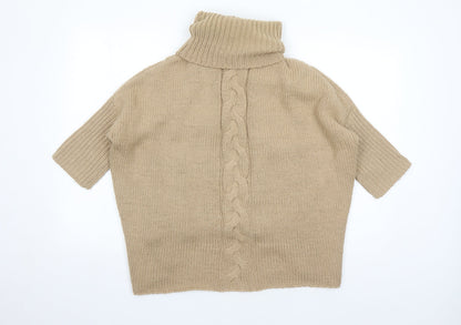 Womens UK Size One Size Mango Beige Pullover Jumper